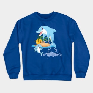 Dolphin in summer euphoria#3 Crewneck Sweatshirt